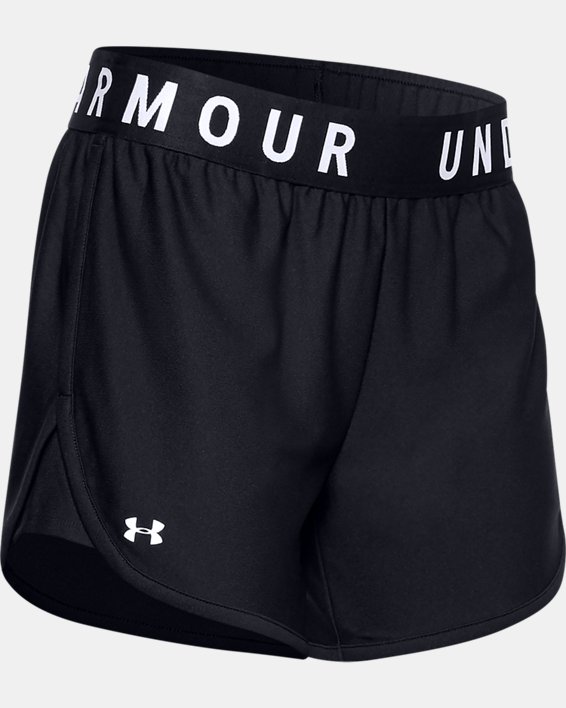 Damen UA Play Up 5" Shorts, Black, pdpMainDesktop image number 4